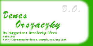 denes orszaczky business card